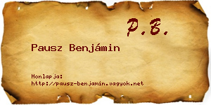 Pausz Benjámin névjegykártya